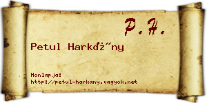 Petul Harkány névjegykártya